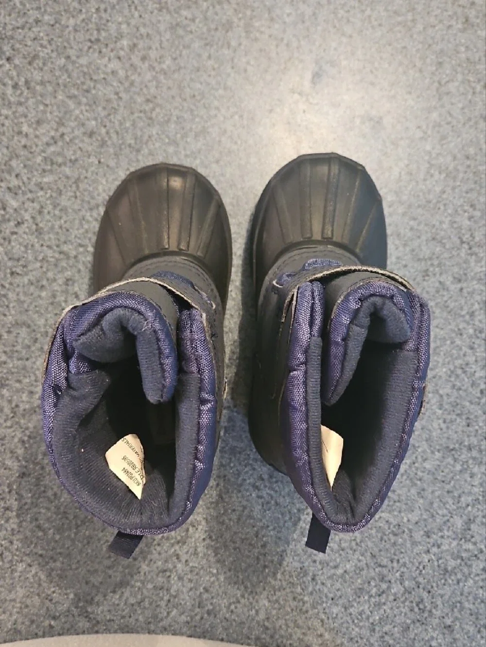 Kids Waterproof Snow Boots in Navy and Black - Hook & Loop Closure